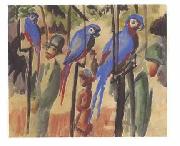 August Macke At the parrot painting